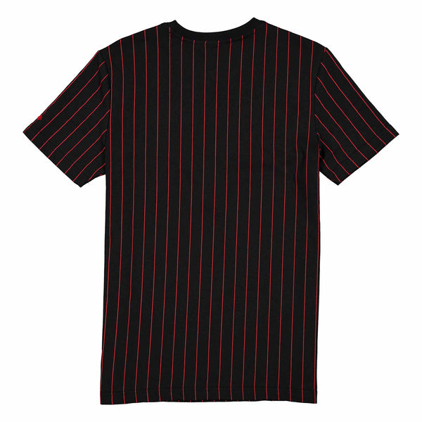 Chicago Blackhawks New Era Retro Black Pinstripe Short Sleeve Tee Shirt