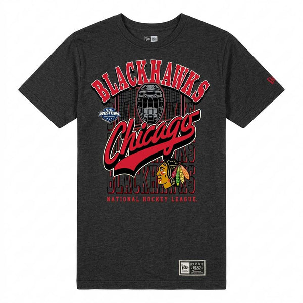 Chicago Blackhawks New Era Retro Cursive Script Short Sleeve tee Shirt