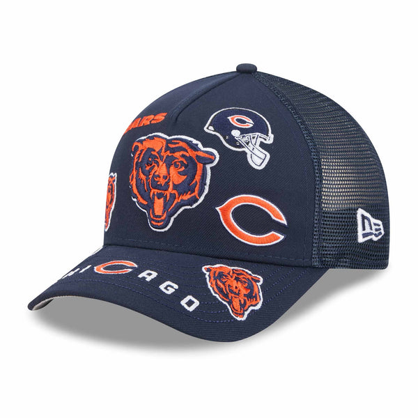 Chicago Bears Nike Navy 9FORTY M-Crown A-Frame All Over Adjustable Cap