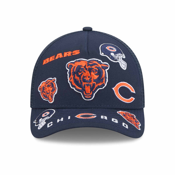 Chicago Bears Nike Navy 9FORTY M-Crown A-Frame All Over Adjustable Cap