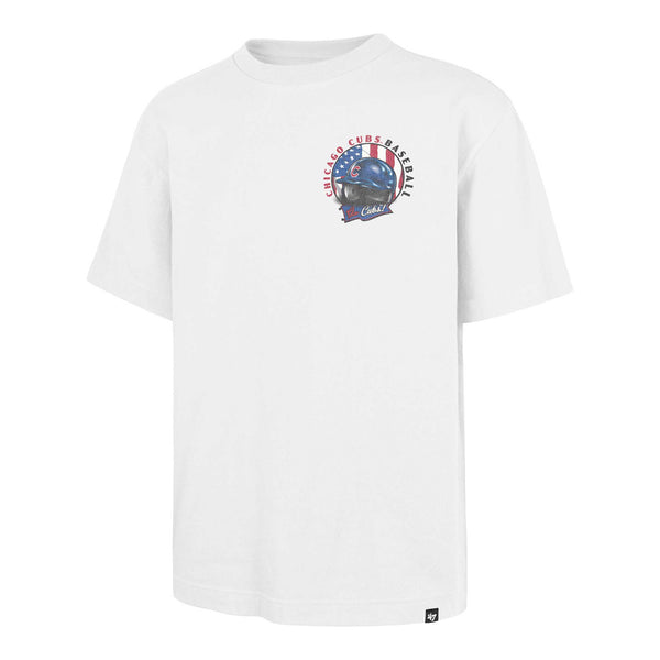 Chicago Cubs 47 Brand White Regional Backer Foundation Chest Print Short Sleeve Tee Shirt