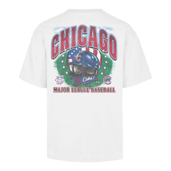Chicago Cubs 47 Brand White Regional Backer Foundation Chest Print Short Sleeve Tee Shirt