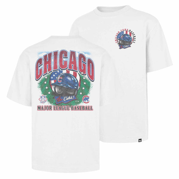 Chicago Cubs 47 Brand White Regional Backer Foundation Chest Print Short Sleeve Tee Shirt
