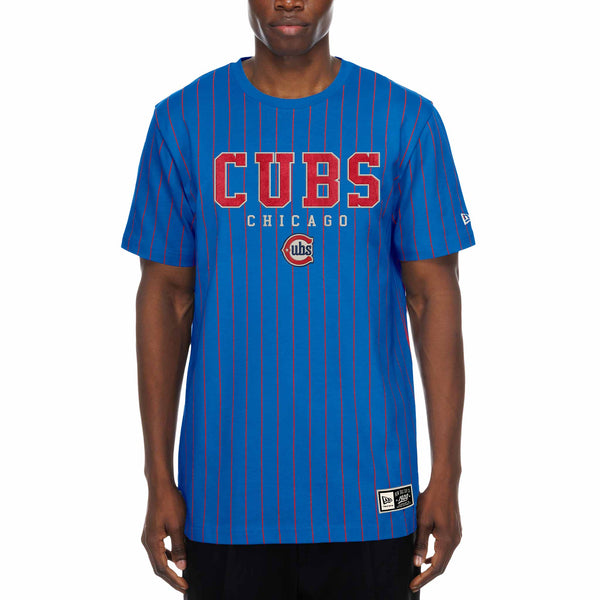 Chicago Cubs New Era Alternate Two Logo Royal Pinstripe Short Sleeve T Shirt