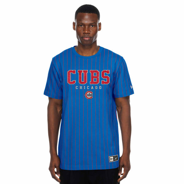 Chicago Cubs New Era Alternate Two Logo Royal Pinstripe Short Sleeve T Shirt