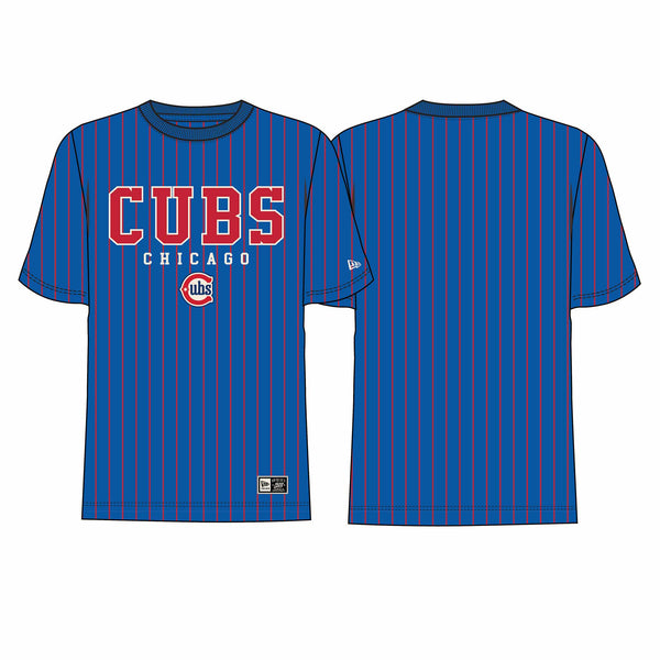 Chicago Cubs New Era Alternate Two Logo Royal Pinstripe Short Sleeve T Shirt