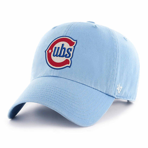Chicago Cubs 47 Brand Columbia Blue Alternate Two Logo Clean Up Adjustable Cap