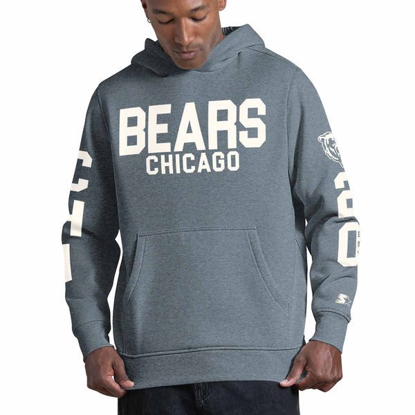 Chicago Bears Starter Locker Room Grey Hooded Sweatshirt