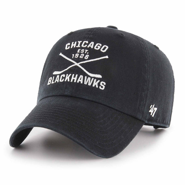 Chicago Blackhawks Black Axis Clean Up Adjustable Cap