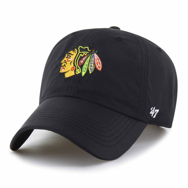 Chicago Blackhawks 47 Brand Black Brrr Clean Up Adjustable Cap