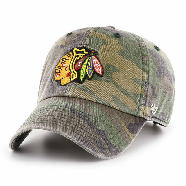Chicago Blackhawks 47 Brand Camouflage Clean Up Adjustable Cap
