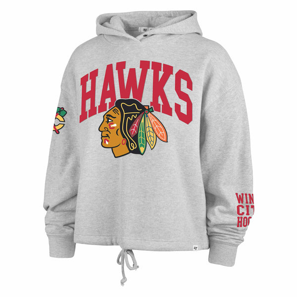 Chicago Blackhawks Women's 47 Brand Grey Relay Venice Hooded Sweatshirt