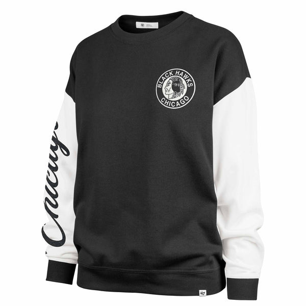 Chicago Blackhawks Women's 47 Brand Double Header Andie Crew Sweatshirt