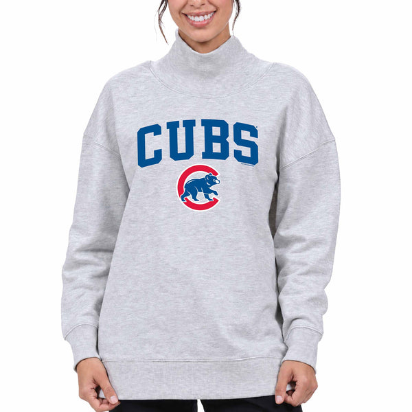Chicago Cubs Soft As A Grape Women's Mock Neck Sweatshirt