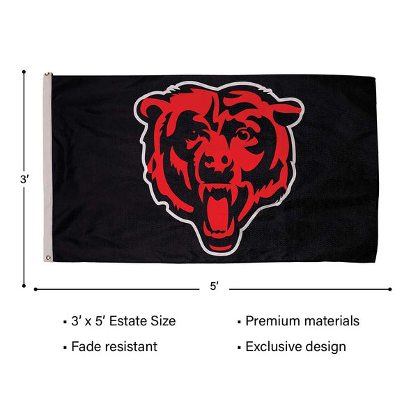 Chicago Bears Evergreen 3X5 Primary Bear Head Flag