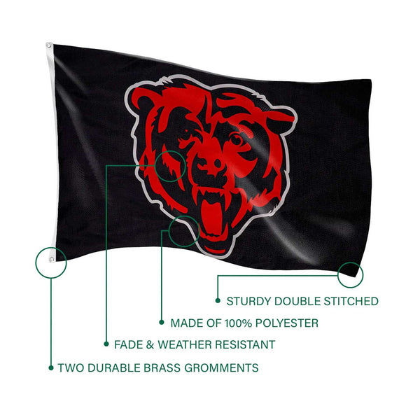 Chicago Bears Evergreen 3X5 Primary Bear Head Flag