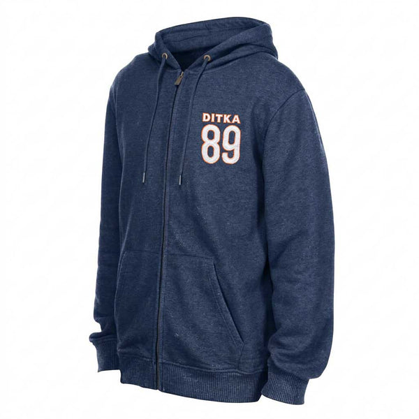 Mike Ditka American Needle Number 89 Navy Hooded Full Zip Sweatshirt