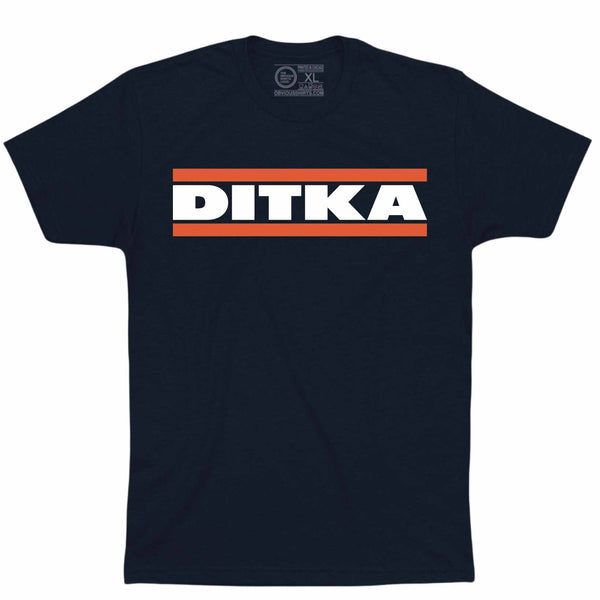Mike Ditka Obvious Shirts Navy DITKA Stripe T-Shirt