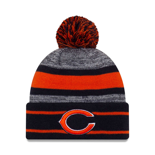 Chicago Bears New Era Striped Pom Knit Hat