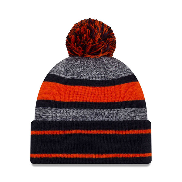Chicago Bears New Era Striped Pom Knit Hat