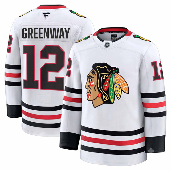Chicago Blackhawks Jordan Greenway Fanatics Road Premium Jersey With Authentic Lettering