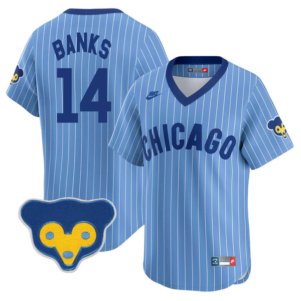 Chicago Cubs Ernie Banks Nike Limited Vapor 1957-78 Road Cooperstown Jersey