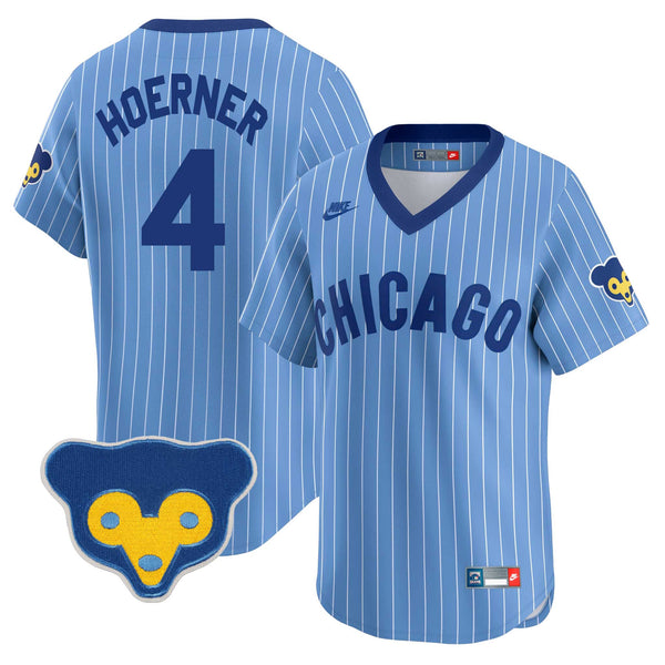 Chicago Cubs Nico Hoerner Nike Limited Vapor 1957-78 Road Cooperstown Jersey