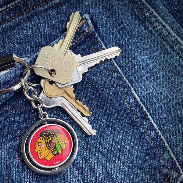 Chicago Blackhawks Spinner Logo Key Chain