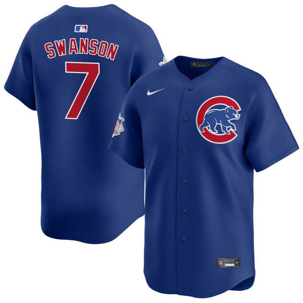 Chicago Cubs Dansby Swanson Nike Alternate Vapor Limited Jersey W/ Authentic Lettering