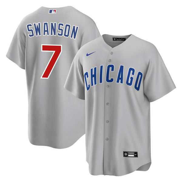 Chicago Cubs Dansby Swanson Nike Road Replica Jersey w/ Authentic Lettering