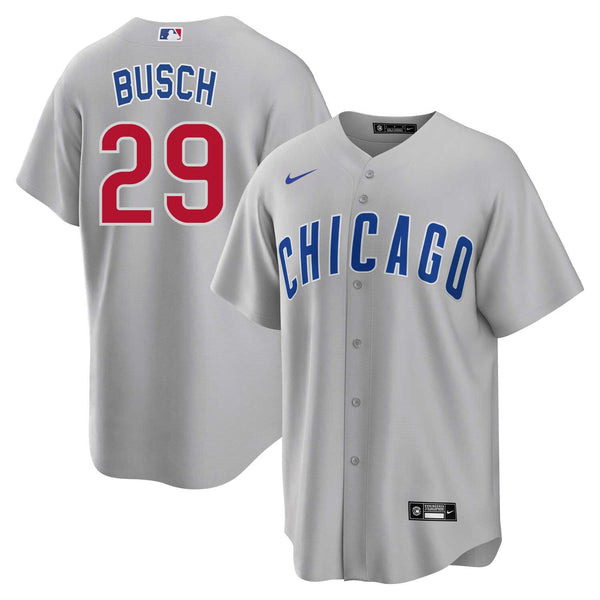 Chicago Cubs Michael Busch Nike Road Replica Jersey w/ Authentic Lettering
