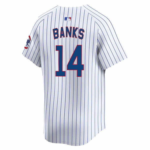 Chicago Cubs Ernie Banks Nike Home Vapor Limited Jersey W/ Authentic Lettering