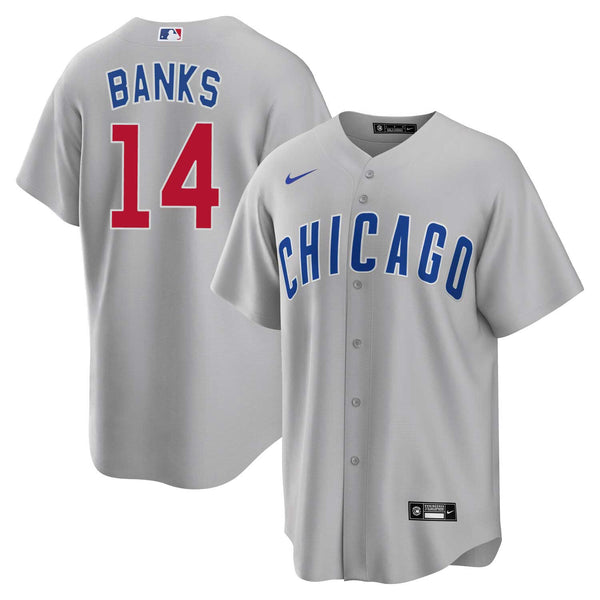 Chicago Cubs Ernie Banks Nike Road Replica Jersey w/ Authentic Lettering