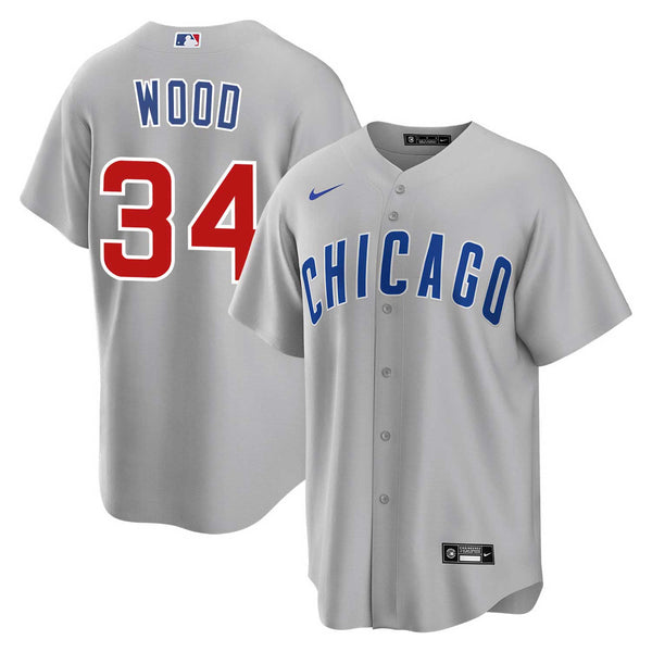 Chicago Cubs Kerry Wood Nike Road Replica Jersey w/ Authentic Lettering