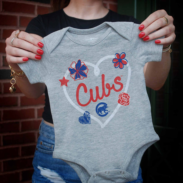 Chicago Cubs Newborn Girls Batter Up 3-Pack Creeper Set