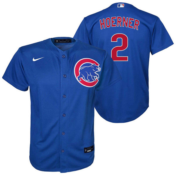 Chicago Cubs Nico Hoerner Youth Nike Alternate Twill Player Finished Replica Jersey With Authentic Lettering