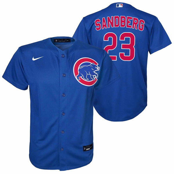 Chicago Cubs Ryne Sandberg Youth Nike Alternate Twill Player Finished Replica Jersey With Authentic Lettering