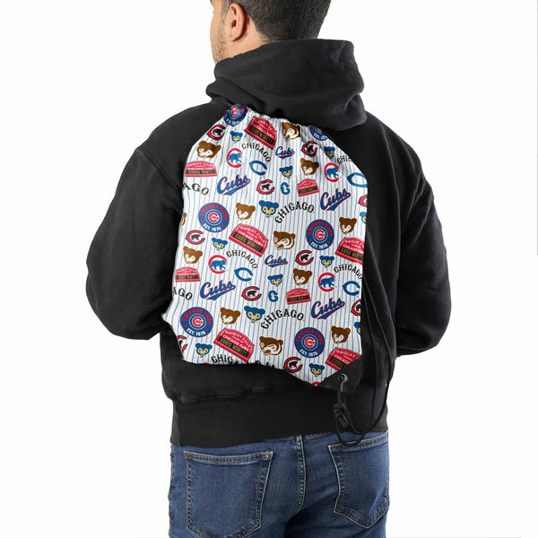 Chicago Cubs Retro Pinstripe Drawstring Backsack