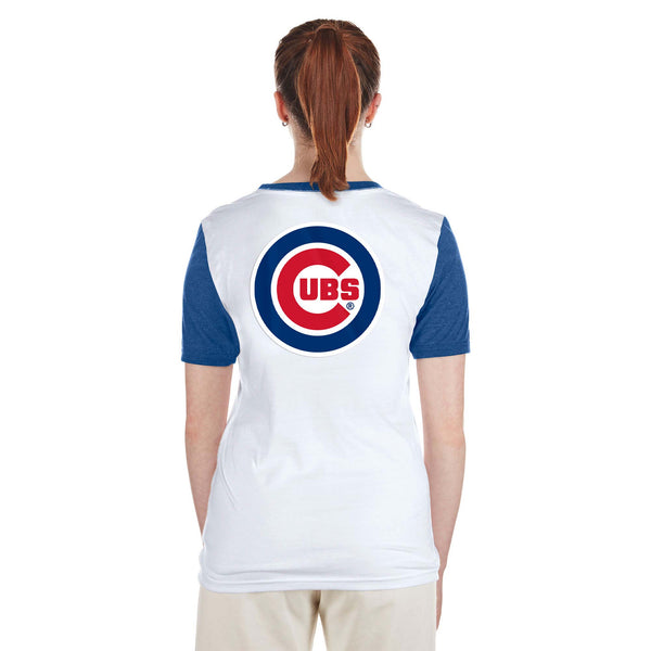 Chicago Cubs Women's Two Sided Bullseye T-Shirt