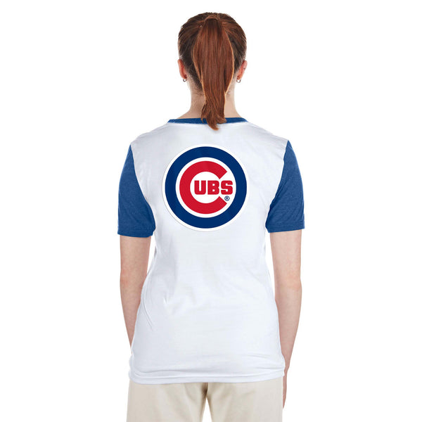 Chicago Cubs Ladies Two Sided Bullseye T-Shirt
