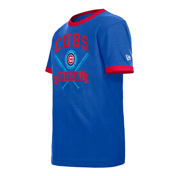 Chicago Cubs Youth Bullseye Crest Ringer T-Shirt