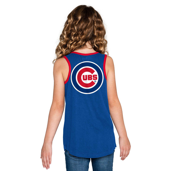 Chicago Cubs Youth Girls Bullseye Back Tank