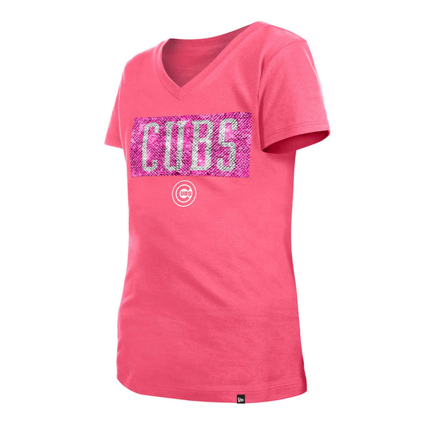 Chicago Cubs Youth Girls Sequin T-Shirt