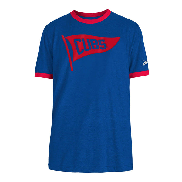 Chicago Cubs Double Sided Pennant Ringer Bullseye T-Shirt