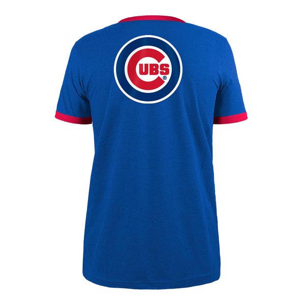 Chicago Cubs Double Sided Pennant Ringer Bullseye T-Shirt
