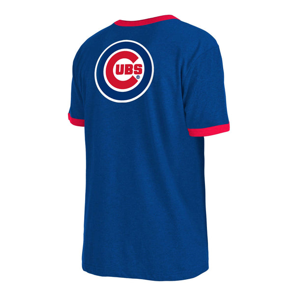 Chicago Cubs Double Sided Pennant Ringer Bullseye T-Shirt