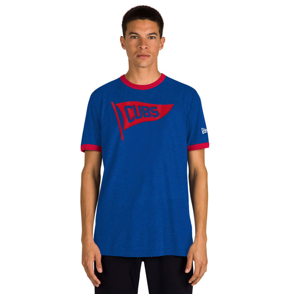 Chicago Cubs Double Sided Pennant Ringer Bullseye T-Shirt