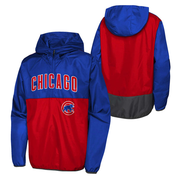 Chicago Cubs Youth Grand Slam Hooded 1/2-Zip Jacket