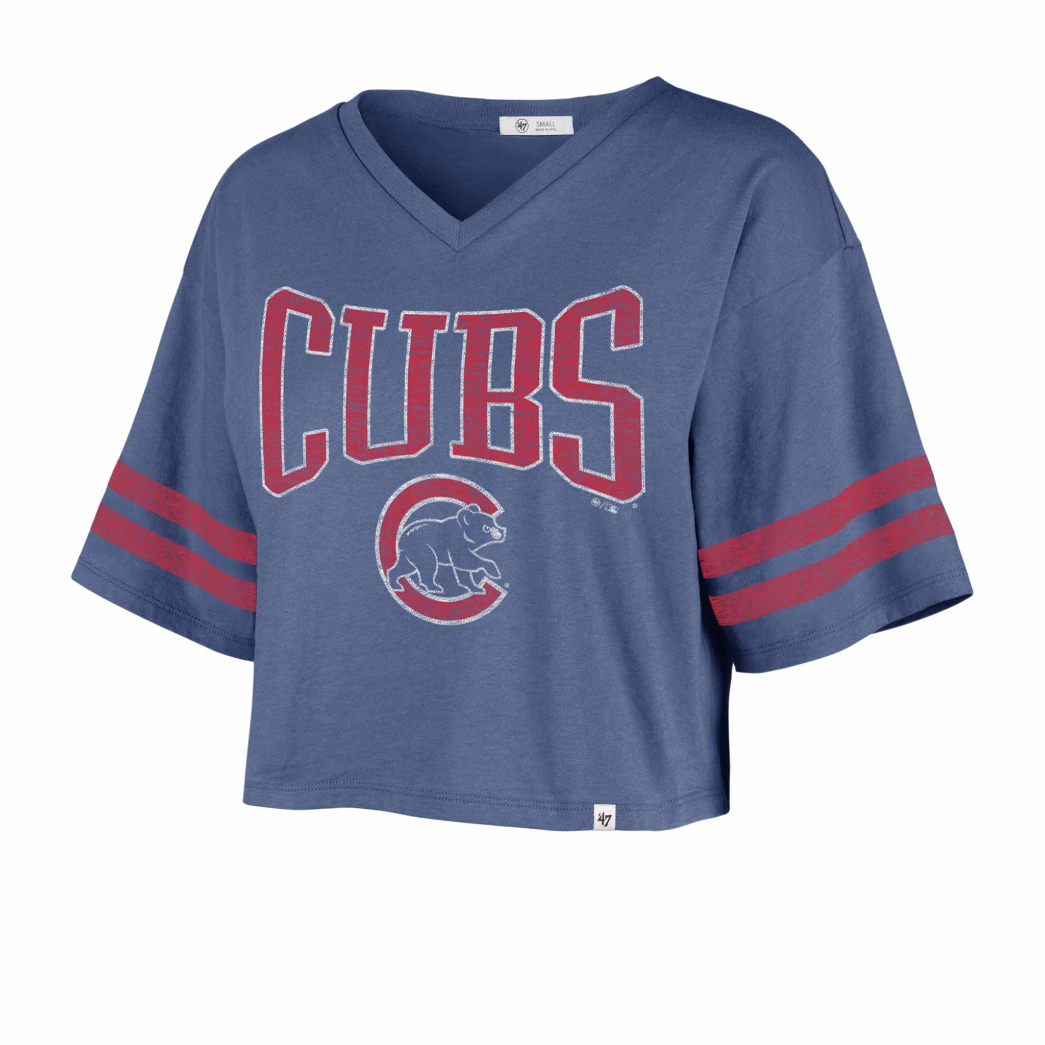 Chicago Cubs Ladies Fanfare Sporty Cropped T-Shirt