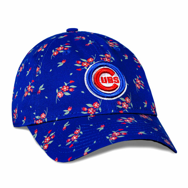 Chicago Cubs Youth Girls Royal Bloom Adjustable Cap